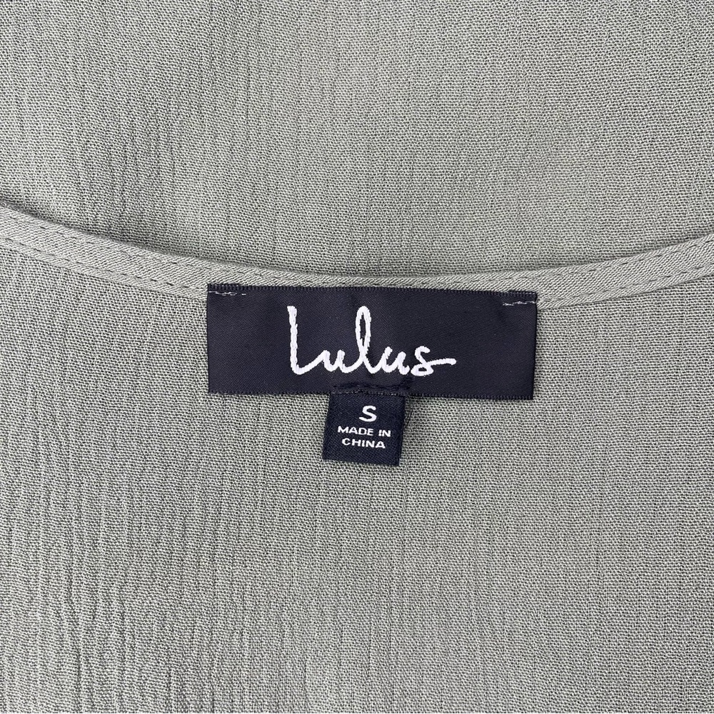 Lulu’s Much Obliged Wrap Maxi Dress Gauzy Flowy Casual Spring Summer Green Small - Picture 13 of 15